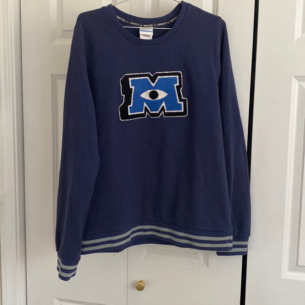 Monsters University Sporty Crewneck Sweater with large embroidered Patch